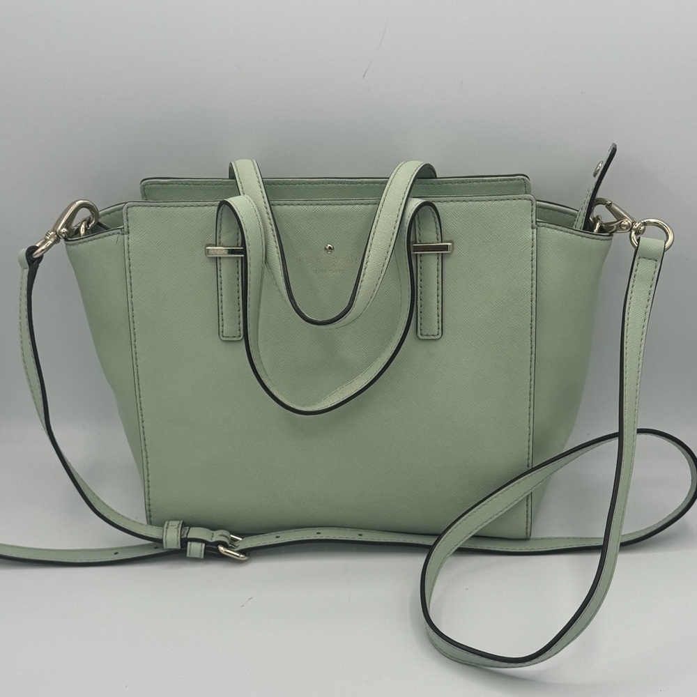 Kate Spade NY Cedar St Hayden Saffiano Leather Satchel Crossbody Mint Green